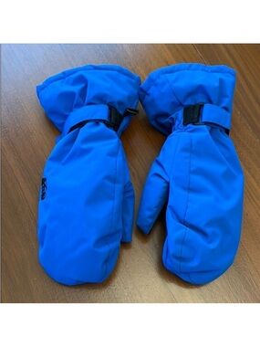 REI insulated kids mittens bright blue size medium